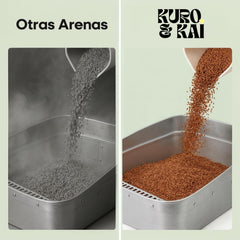 KURO & KAI Arena Natural para Gatos de Hueso de Oliva – Aglomerante, Sin Perfume, Carbón Activo, Poco Polvo, 4,8 kg